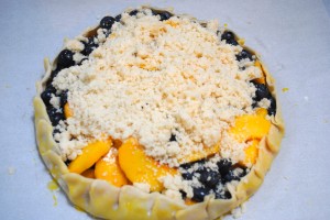 Blueberry and Peach Crostada Ready for the Oven