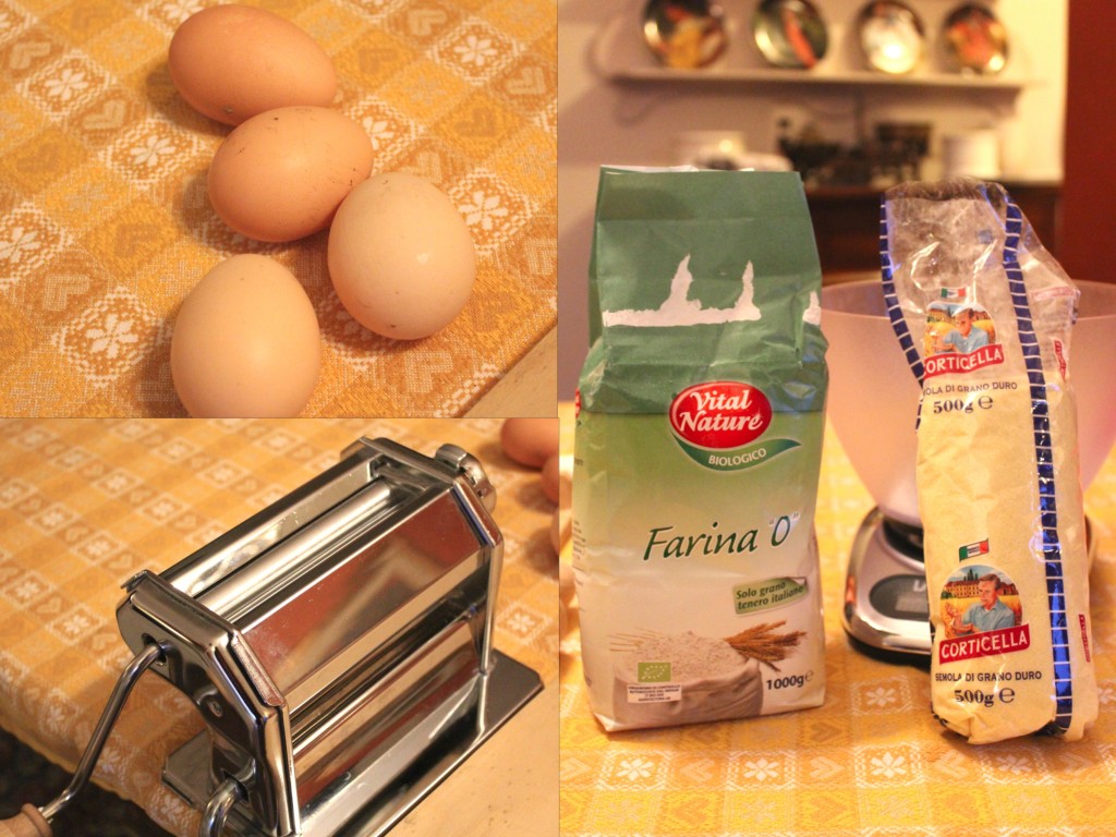 eggs flour pasta machine
