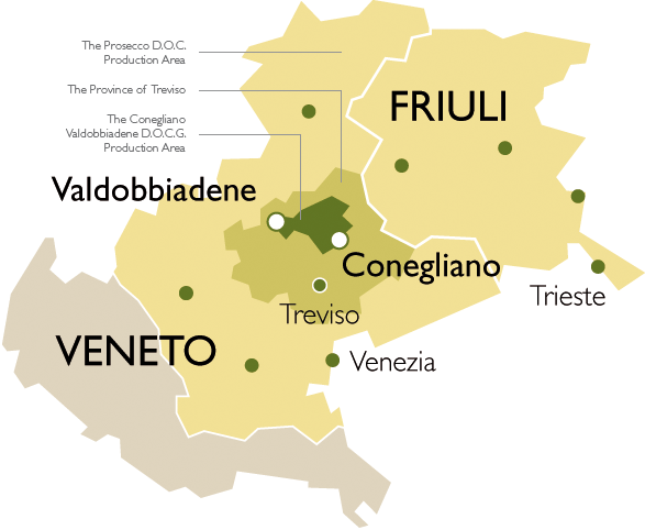 Prosecco Region Map